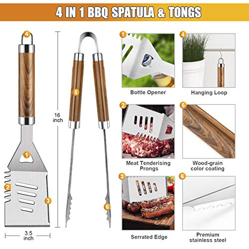 38-Piece Stainless Steel BBQ Tool Set with Case