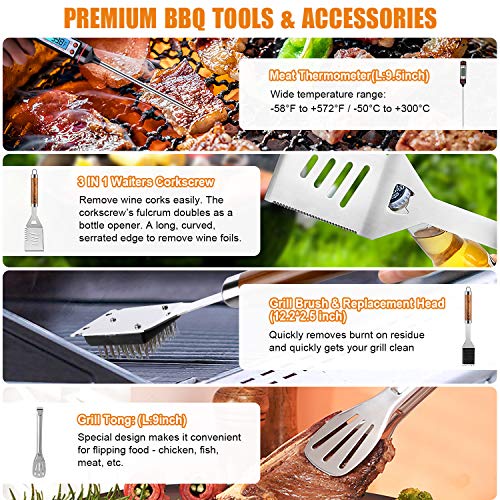 38-Piece Stainless Steel BBQ Tool Set with Case