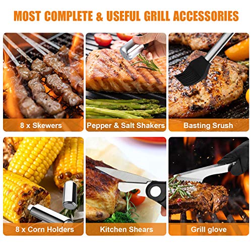 38-Piece Stainless Steel BBQ Tool Set with Case