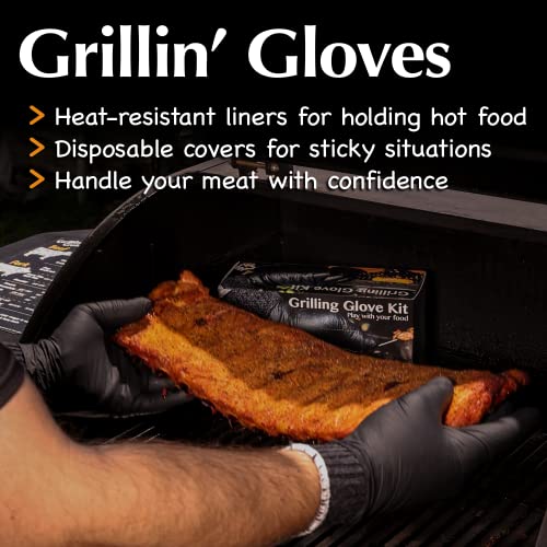 BBQ Grilling Glove Kit with Disposable Gloves