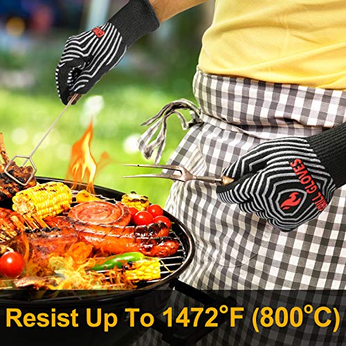 Extreme Heat-Resistant BBQ Gloves with Silicone Grips