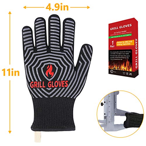 Extreme Heat-Resistant BBQ Gloves with Silicone Grips