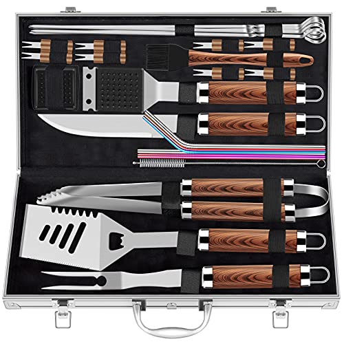 25pc Heavy Duty Stainless Steel Grilling Set for BBQ