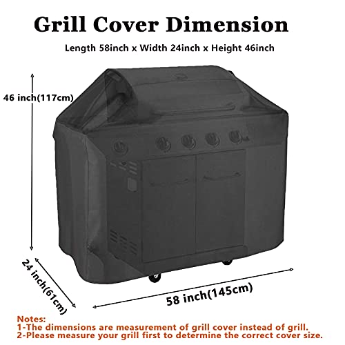 Waterproof 58" BBQ Grill Cover, UV Resistant
