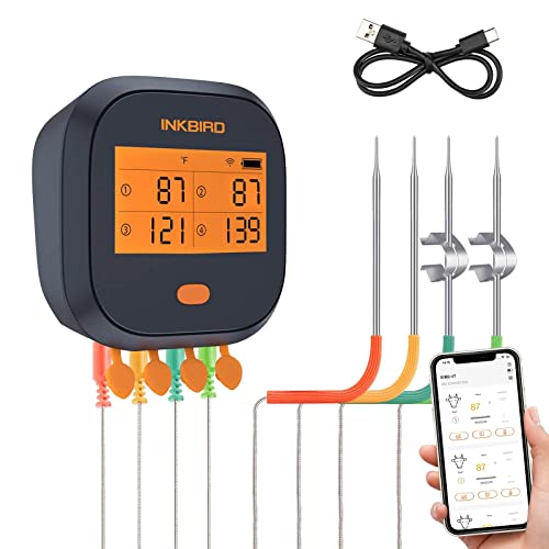 Wireless BBQ Thermometer with 4 Probes & Timer
