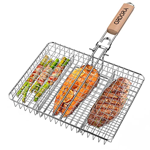 Stainless Steel BBQ Grill Basket for Outdoor Cooking