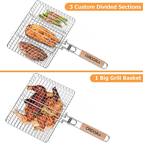 Stainless Steel BBQ Grill Basket for Outdoor Cooking