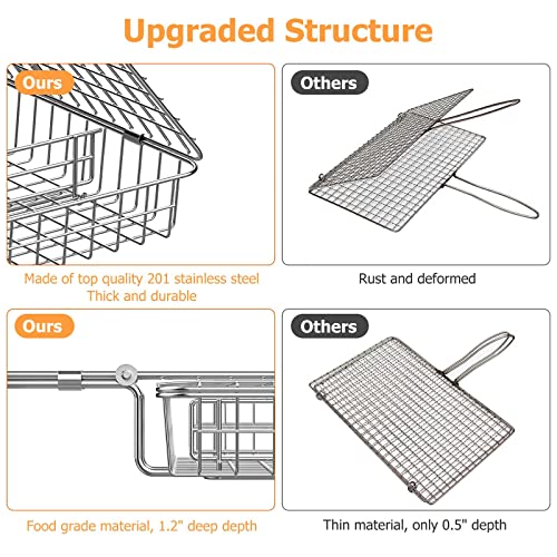 Stainless Steel BBQ Grill Basket for Outdoor Cooking