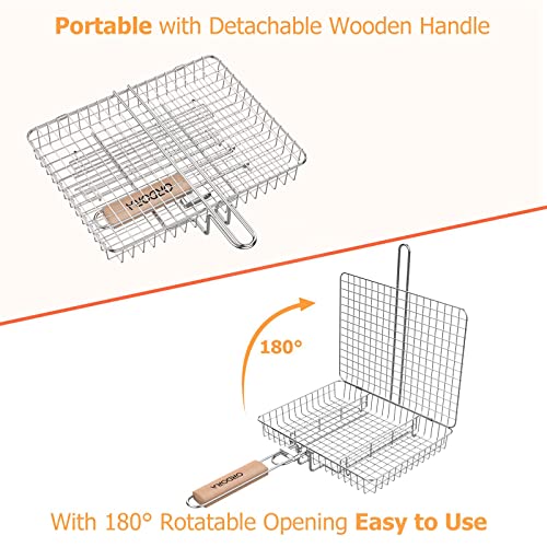Stainless Steel BBQ Grill Basket for Outdoor Cooking
