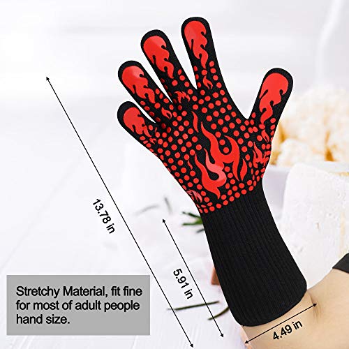 Heat-Resistant BBQ Gloves with Silicone Grip