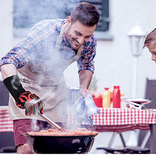 Heat-Resistant BBQ Gloves with Silicone Grip