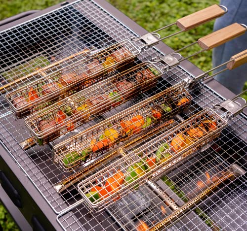 Extra Long Stainless Steel Kabob Baskets