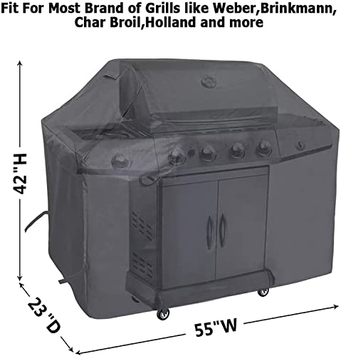Waterproof BBQ Grill Cover - 55 Inch Heavy Duty