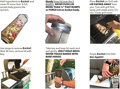 Rolling Grilling Basket Set - 2 Pack