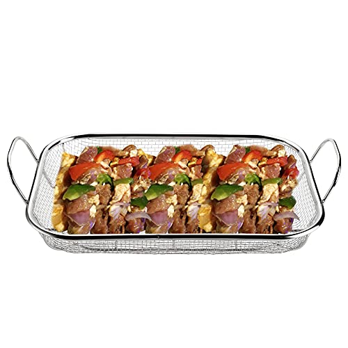Stainless Steel BBQ Vegetable Basket with Handles
