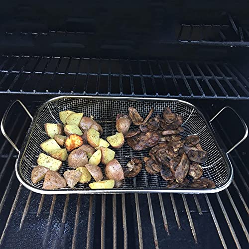 Stainless Steel BBQ Vegetable Basket with Handles