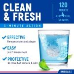 Denture Cleaning Tablets - 120 Retainer Cleaner Tablets for Aligner, Mouth & Night Guard - FSA HSA Approved Products - Dental Cleanser for Nightguards- Fresh in 3 Minutes - 120 Tablets