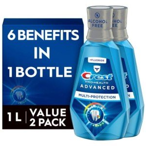Crest Pro-Health Alcohol-Free Mouthwash, Fresh Mint, 2-Pack