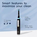 Oral-B iO Deep Clean Rechargeable Electric Powered Toothbrush, White with iO Series 3 Limited, 2 Brush Heads and Travel Case - Pressure Sensor to Protect Gums - 3 Cleaning Settings - 2 Minute Timer