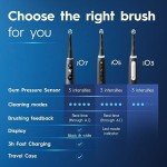 Oral-B iO Deep Clean Rechargeable Electric Powered Toothbrush, White with iO Series 3 Limited, 2 Brush Heads and Travel Case - Pressure Sensor to Protect Gums - 3 Cleaning Settings - 2 Minute Timer
