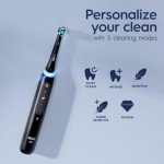 Oral-B iO Deep Clean   Whiten Rechargeable Electric Toothbrush with Visible Pressure Sensor, 2 Minute Timer, 5 Cleaning Settings, 1 iO5 Limited, 3 Toothbrush Heads, Travel Case & Refill Holder, White