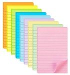 Pastel Lined Sticky Notes - 9 Pack, 4x6 inch