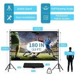 Outdoor Portable 180" Projection Screen with Stand