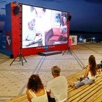 Outdoor Portable 180" Projection Screen with Stand