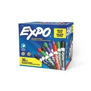 EXPO Low Odor Chisel Tip Dry Erase Markers 36-Pack