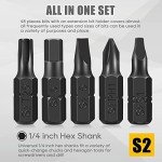 49-Pack Screwdriver Bit Set with 1/4" Bit Holder
