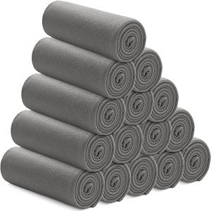 15 Pack Soft Polar Fleece Blankets - Gray