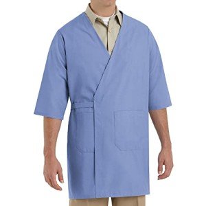 Light Blue Short Sleeve Butcher Wrap for Men