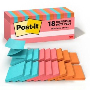 Super Sticky Recycled Notes, 3x3, 18 Pads