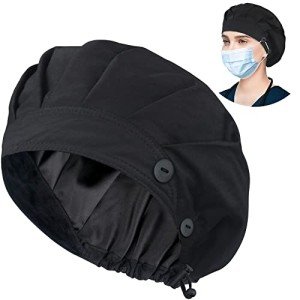 Adjustable Satin Bouffant Caps with Sweatband