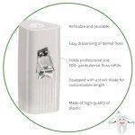 Refillable Dental Floss Dispenser with Mint Waxed Floss