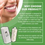 Refillable Dental Floss Dispenser with Mint Waxed Floss