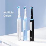 Oral-B iO Deep Clean Rechargeable Electric Powered Toothbrush, Black with iO Series 3 Limited, 2 Brush Heads and Travel Case - Pressure Sensor to Protect Gums - 3 Cleaning Settings - 2 Minute Timer