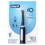 Oral-B iO Deep Clean Rechargeable Electric Powered Toothbrush, Black with iO Series 3 Limited, 2 Brush Heads and Travel Case - Pressure Sensor to Protect Gums - 3 Cleaning Settings - 2 Minute Timer