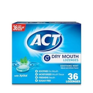 ACT Xylitol Dry Mouth Lozenges, Soothing Mint, 36 Count