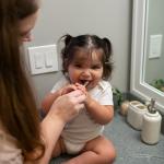 Mint Elephant Toothbrush Set with Strawberry Toothpaste