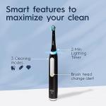 Oral-B iO Deep Clean Rechargeable Electric Powered Toothbrush, Black with iO Series 3 Limited, 2 Brush Heads and Travel Case - Pressure Sensor to Protect Gums - 3 Cleaning Settings - 2 Minute Timer