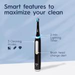 Oral-B iO Deep Clean Rechargeable Electric Powered Toothbrush, White with iO Series 3 Limited, 2 Brush Heads and Travel Case - Pressure Sensor to Protect Gums - 3 Cleaning Settings - 2 Minute Timer