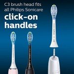 Philips Sonicare C3 2-in-1 Plaque Removal Whitening Brush Heads, Genuine Replacement Toothbrush Heads, White, 2 Pack, HX9042/65