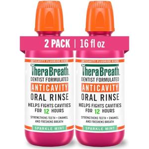 TheraBreath Fluoride Mouthwash, Sparkle Mint, 2-Pack