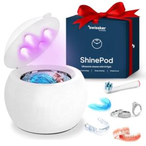 Swissklip ShinePod Ultrasonic Dental Cleaner - White