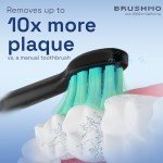 Brushmo Replacement Toothbrush Heads Compatible with Philips Sonicare Optimal Plaque Control HX9023/65, Black, 8 Pack