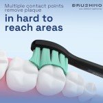 Brushmo Replacement Toothbrush Heads Compatible with Philips Sonicare Optimal Plaque Control HX9023/65, Black, 8 Pack