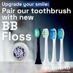 Brushmo Replacement Toothbrush Heads Compatible with Philips Sonicare Optimal Plaque Control HX9023/65, Black, 8 Pack