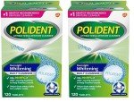 Polident Overnight Whitening Denture Cleanser Tablets, 240 Count