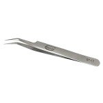 Stainless Steel Curved Slant Tip Tweezers